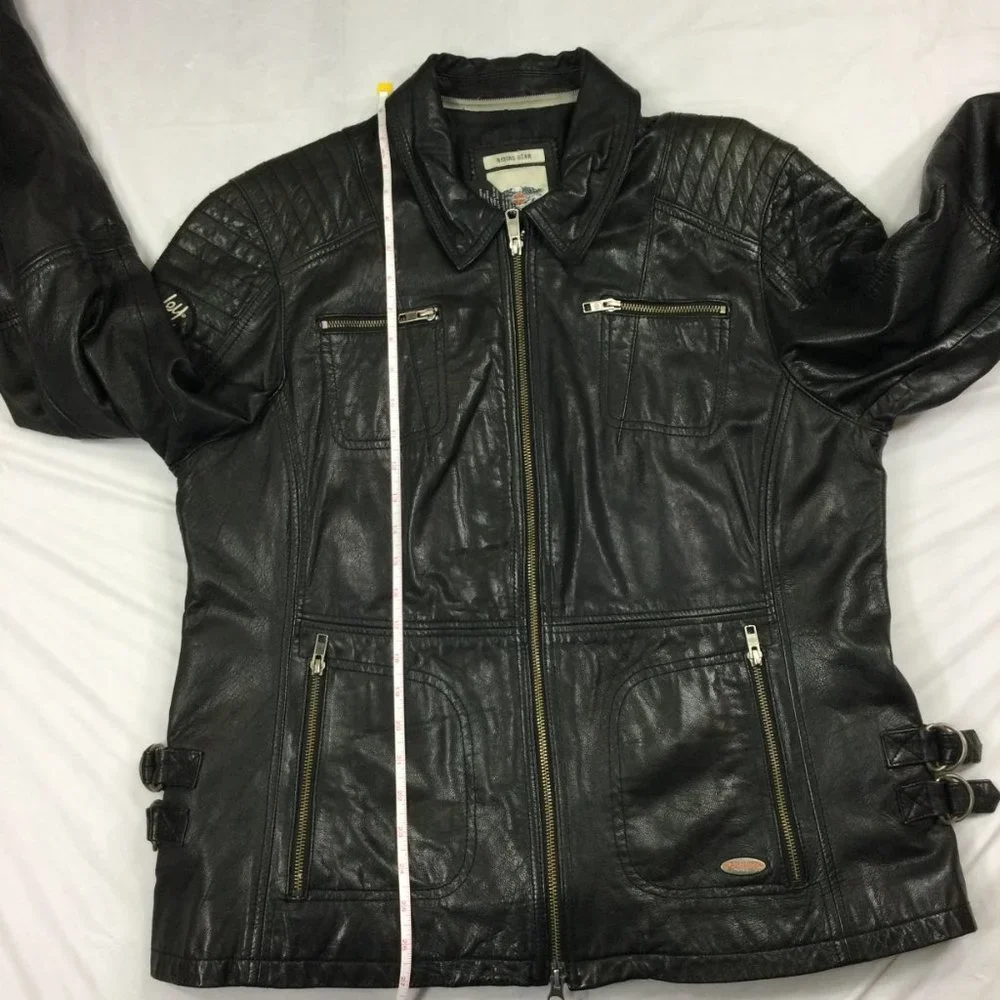 Harley Davidson Valley Motorcycle Jacket Black Leather Womens Size 1W 97166-13VW - Picture 11 of 12